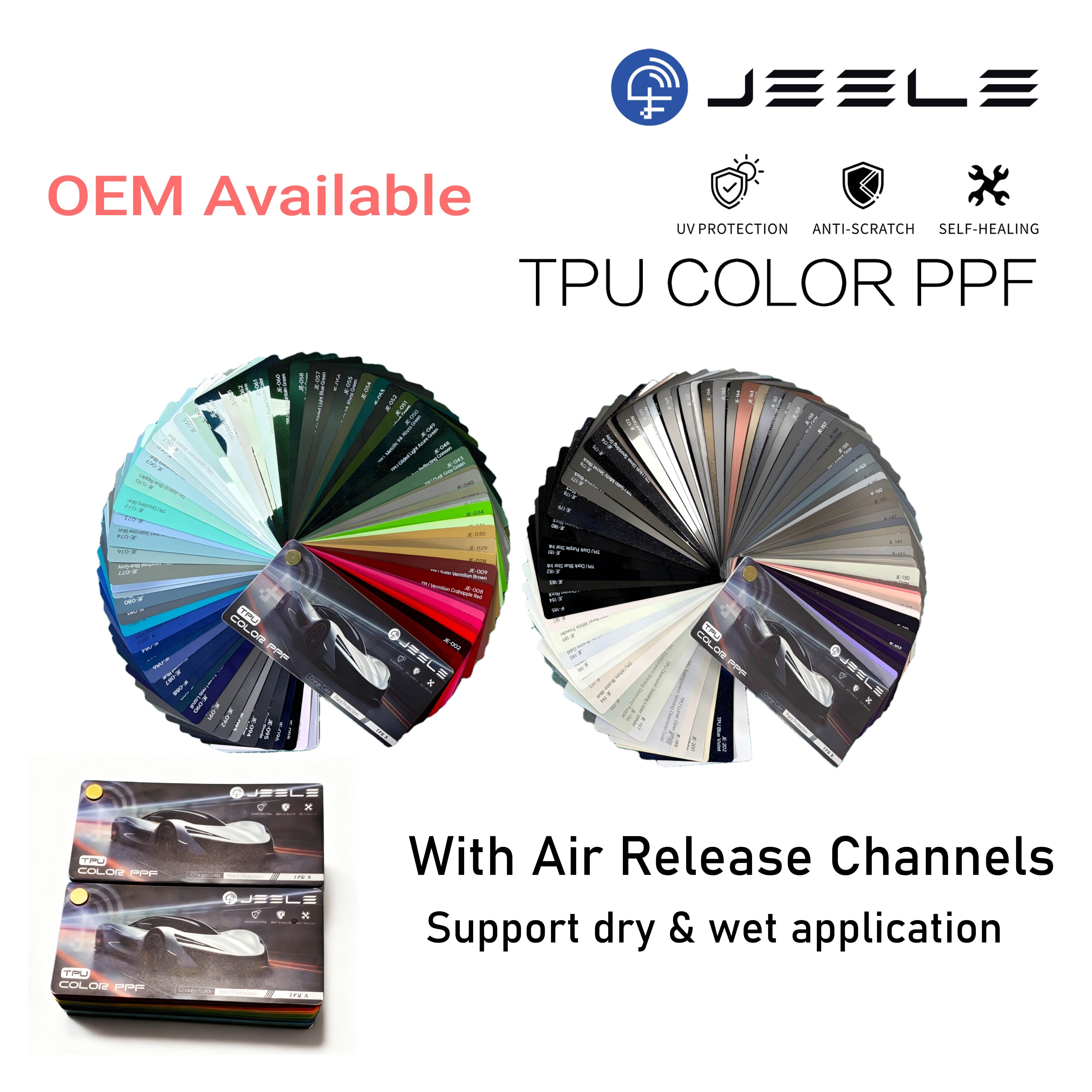 Color PPF Swatch -205 Colors(Dry&Wet Application) & PPF Samples – JEELE ...
